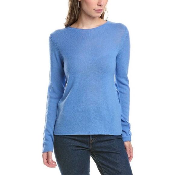 Vince Sweaters - Vince Sz M Wool & Cashmere Blend Trimless Sweater in Hydrangea Blue Minimalist